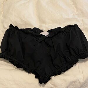 Selkie Black Ruffled Shorts